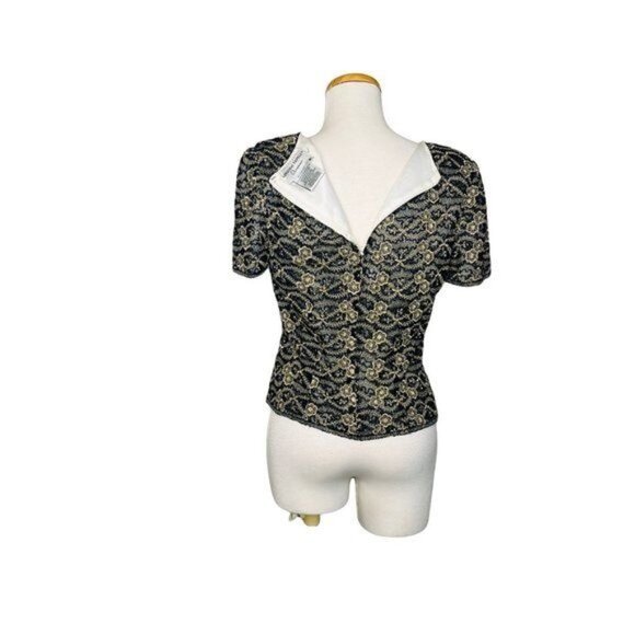 Vintage Adrianna Papell Occasions womens Hand Beaded Sequined Silk Top Sz 8 - Picture 8 of 10